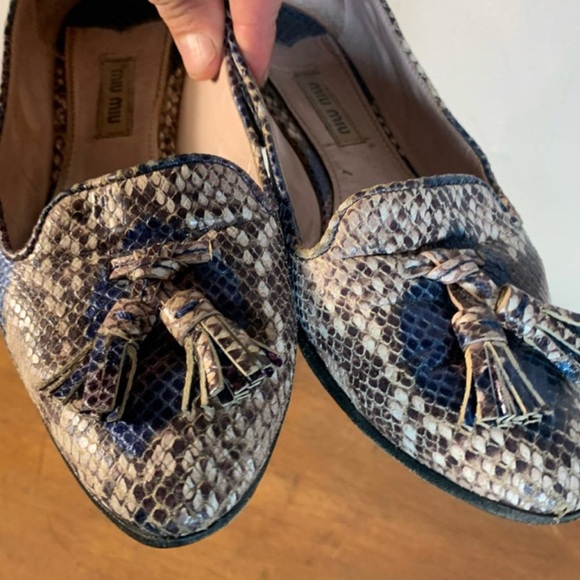 Miu Miu blue snake leather flats 💖🤩 - Picture 3 of 7